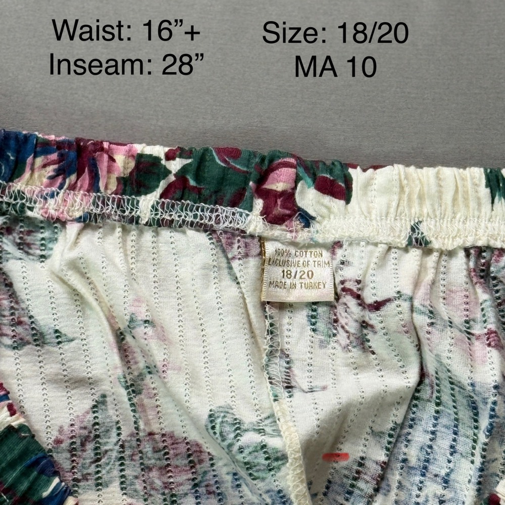 Solange Pajama Set Women‎ 18/20 Floral Print  Top Elastic Waist Lounge Deadstock - Picture 5 of 7